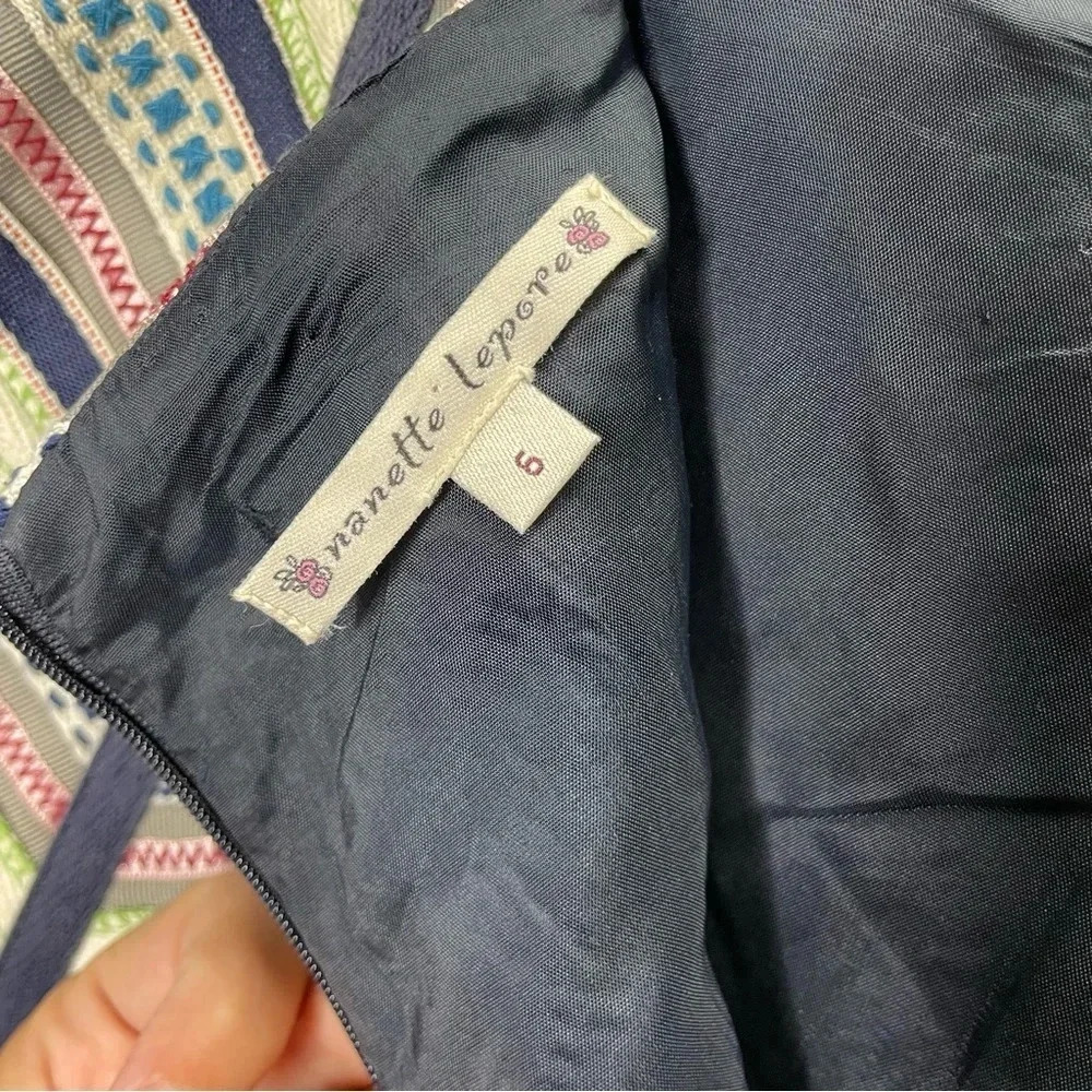 Nanette Lepore Herringbone Embroidered Surfin Safari Skirt - Picture 7 of 7